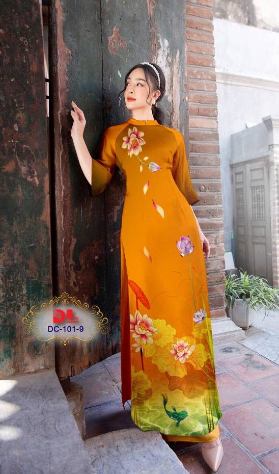 Vải Áo Dài Hoa Sen Kiểu Mới AD DC101 29 Vải Áo Dài Hoa Sen Kiểu Mới AD DC101