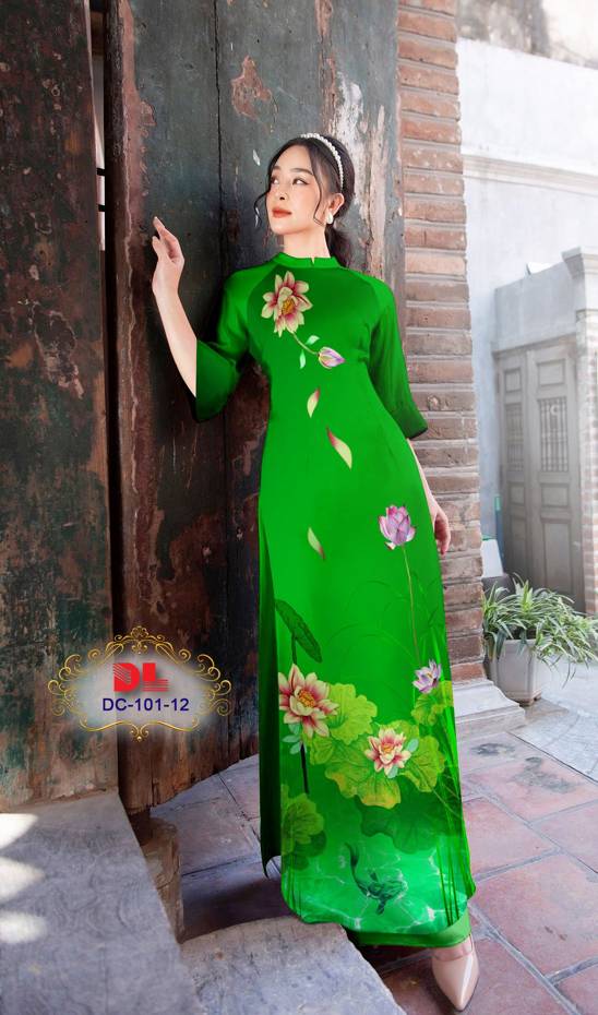 Vải Áo Dài Hoa Sen Kiểu Mới AD DC101 31 Vải Áo Dài Hoa Sen Kiểu Mới AD DC101