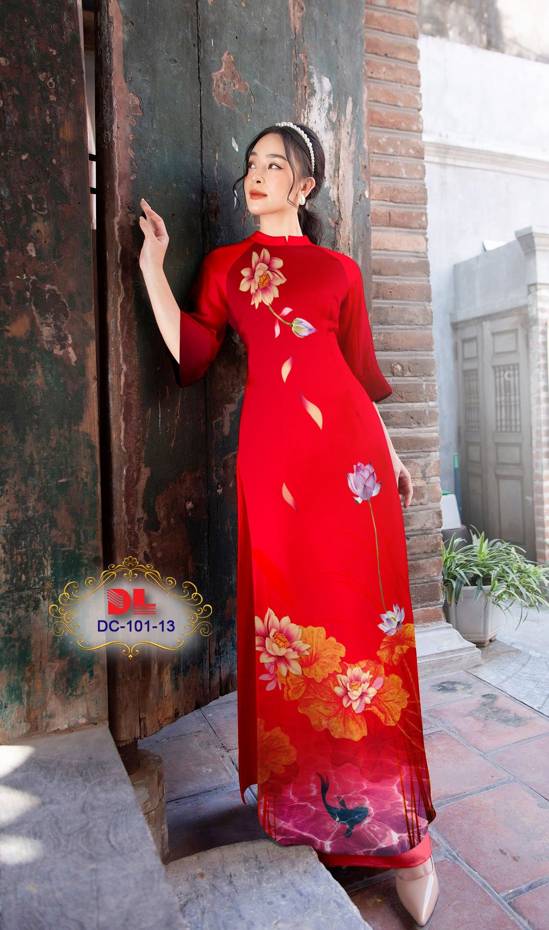 Vải Áo Dài Hoa Sen Kiểu Mới AD DC101 32 Vải Áo Dài Hoa Sen Kiểu Mới AD DC101