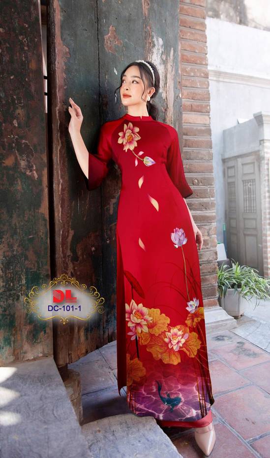 Vải Áo Dài Hoa Sen Kiểu Mới AD DC101 33 Vải Áo Dài Hoa Sen Kiểu Mới AD DC101