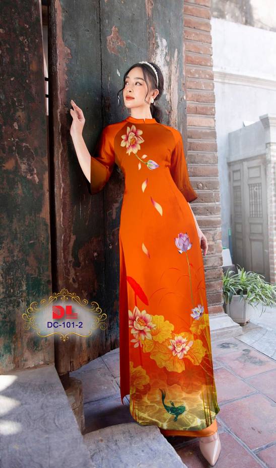 Vải Áo Dài Hoa Sen Kiểu Mới AD DC101 34 Vải Áo Dài Hoa Sen Kiểu Mới AD DC101