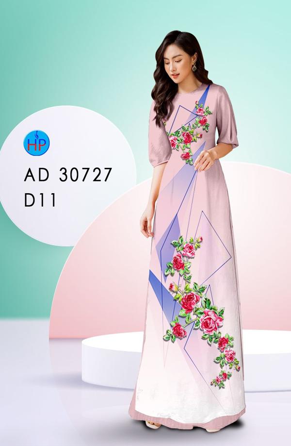 Vải Áo Dài Hoa Hồng Thiết Kế 2021 AD 30727