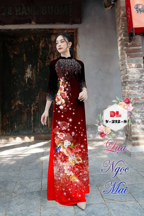 Vải Áo Dài Hoa In 3D Vừa Ra AD DLV212 40 Vải Áo Dài Hoa In 3D Vừa Ra  AD DLV212