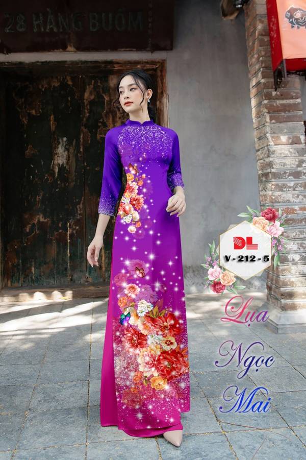 Vải Áo Dài Hoa In 3D Vừa Ra AD DLV212 44 Vải Áo Dài Hoa In 3D Vừa Ra  AD DLV212