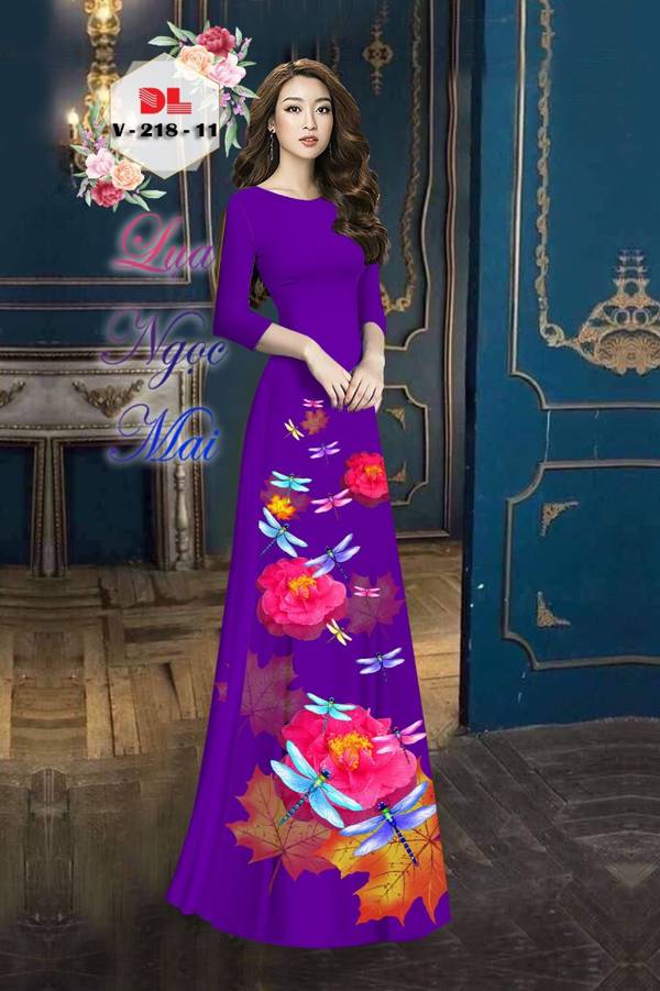 Vải Áo Dài Chuồn Chuồn Thiết Kế 2021 AD DLV218 46 Vải Áo Dài Chuồn Chuồn Thiết Kế 2021 AD DLV218