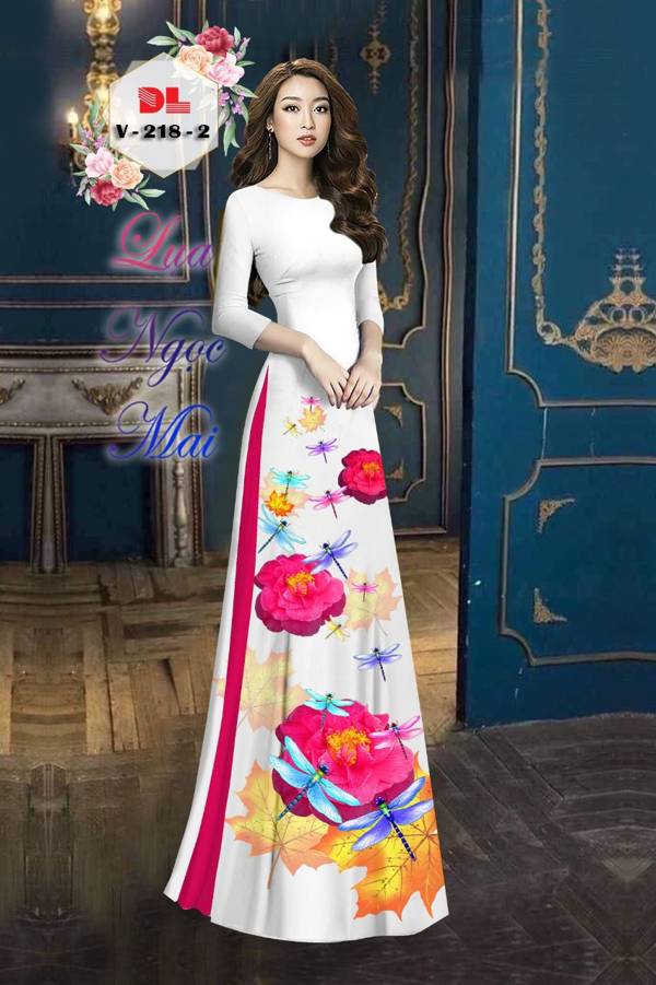Vải Áo Dài Chuồn Chuồn Thiết Kế 2021 AD DLV218 50 Vải Áo Dài Chuồn Chuồn Thiết Kế 2021 AD DLV218