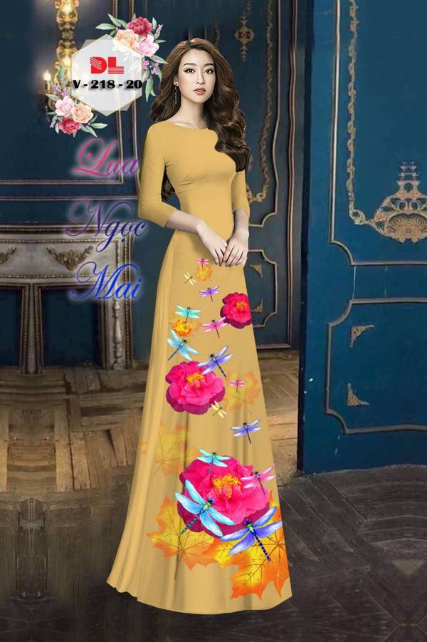 Vải Áo Dài Chuồn Chuồn Thiết Kế 2021 AD DLV218 56 Vải Áo Dài Chuồn Chuồn Thiết Kế 2021 AD DLV218