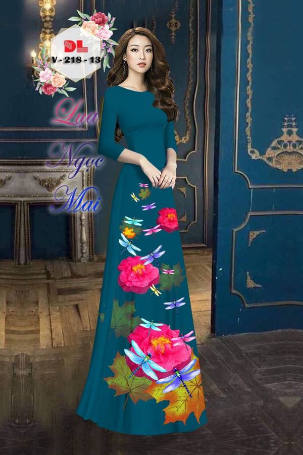 Vải Áo Dài Chuồn Chuồn Thiết Kế 2021 AD DLV218 58 Vải Áo Dài Chuồn Chuồn Thiết Kế 2021 AD DLV218