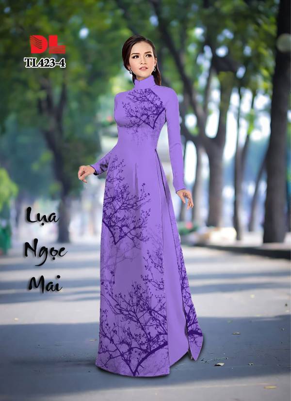 Vải Áo Dài Hình Cây Vừa Ra AD TL423 40 Vải Áo Dài Hình Cây Vừa Ra  AD TL423