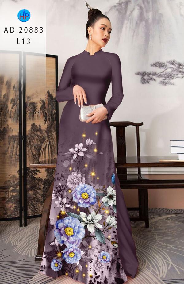 Vải Áo Dài Hoa In 3D Thiết Kế 2021 AD 20883 43 Vải Áo Dài Hoa In 3D Thiết Kế 2021 AD 20883