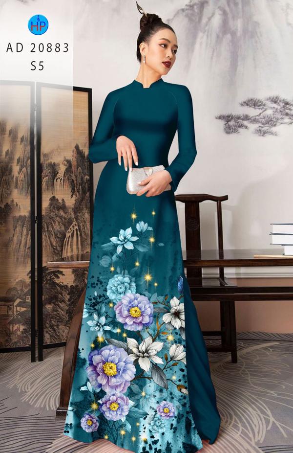Vải Áo Dài Hoa In 3D Thiết Kế 2021 AD 20883 40 Vải Áo Dài Hoa In 3D Thiết Kế 2021 AD 20883