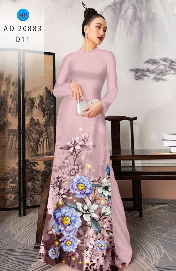 Vải Áo Dài Hoa In 3D Thiết Kế 2021 AD 20883 46 Vải Áo Dài Hoa In 3D Thiết Kế 2021 AD 20883