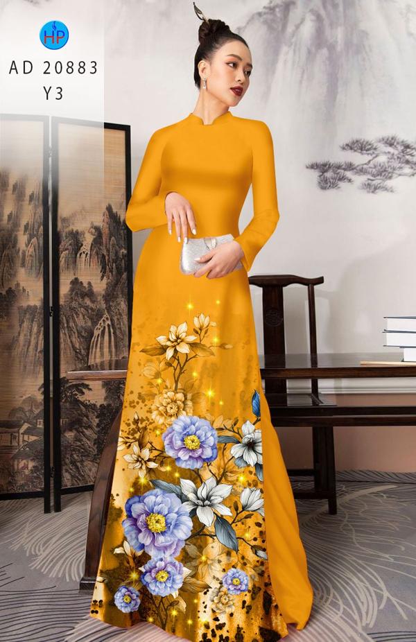 Vải Áo Dài Hoa In 3D Thiết Kế 2021 AD 20883 45 Vải Áo Dài Hoa In 3D Thiết Kế 2021 AD 20883