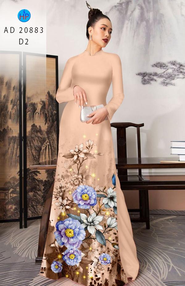 Vải Áo Dài Hoa In 3D Thiết Kế 2021 AD 20883 50 Vải Áo Dài Hoa In 3D Thiết Kế 2021 AD 20883