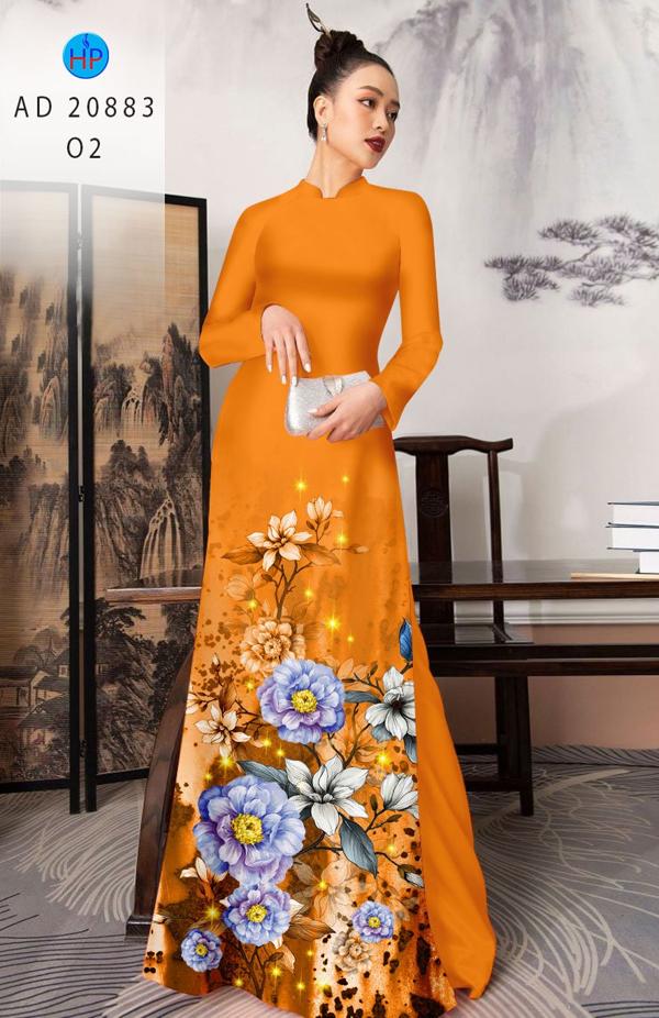 Vải Áo Dài Hoa In 3D Thiết Kế 2021 AD 20883 52 Vải Áo Dài Hoa In 3D Thiết Kế 2021 AD 20883