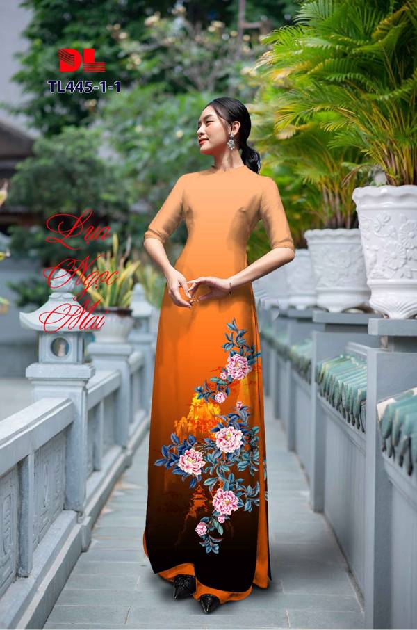 Vải Áo Dài Hoa Cẩm Chướng Vừa Ra  AD TL445