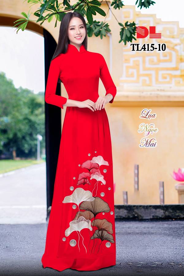 Vải Áo Dài Hoa Sen Độc Đáo AD TL415 32 Vải Áo Dài Hoa Sen Độc Đáo AD TL415