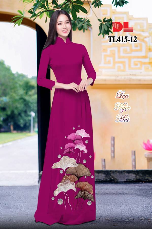 Vải Áo Dài Hoa Sen Độc Đáo AD TL415 34 Vải Áo Dài Hoa Sen Độc Đáo AD TL415