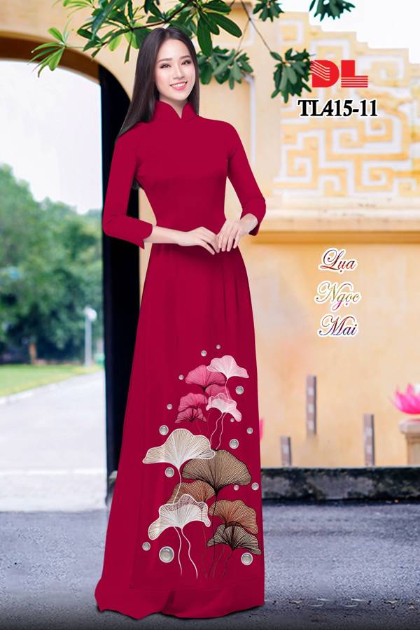 Vải Áo Dài Hoa Sen Độc Đáo AD TL415 33 Vải Áo Dài Hoa Sen Độc Đáo AD TL415