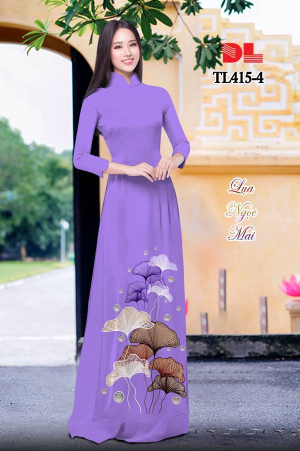 Vải Áo Dài Hoa Sen Độc Đáo AD TL415 40 Vải Áo Dài Hoa Sen Độc Đáo AD TL415