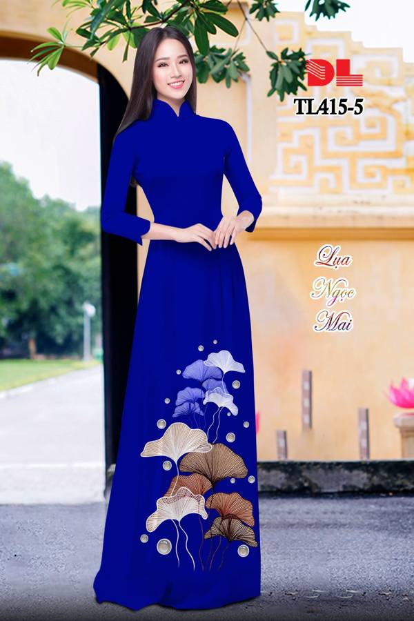 Vải Áo Dài Hoa Sen Độc Đáo AD TL415 41 Vải Áo Dài Hoa Sen Độc Đáo AD TL415