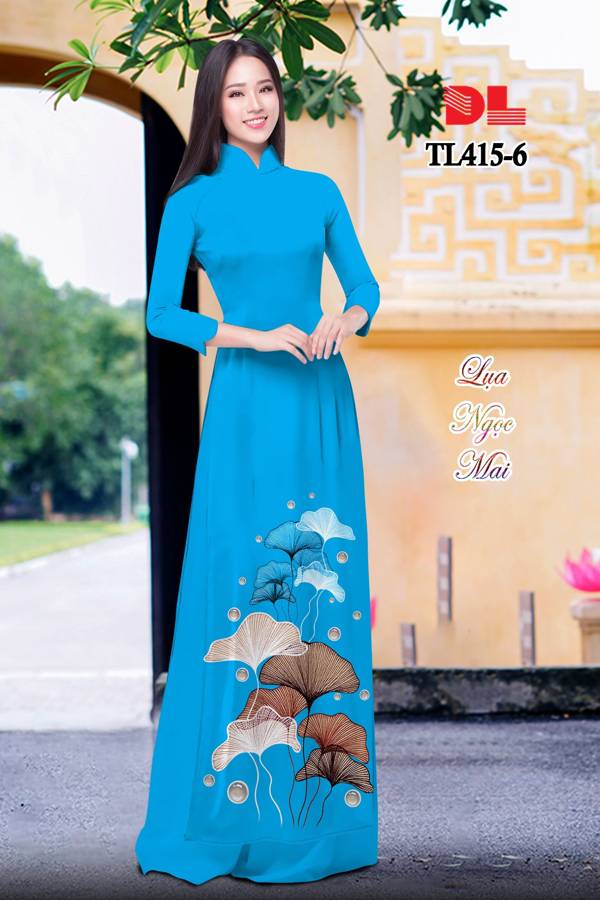 Vải Áo Dài Hoa Sen Độc Đáo AD TL415 42 Vải Áo Dài Hoa Sen Độc Đáo AD TL415
