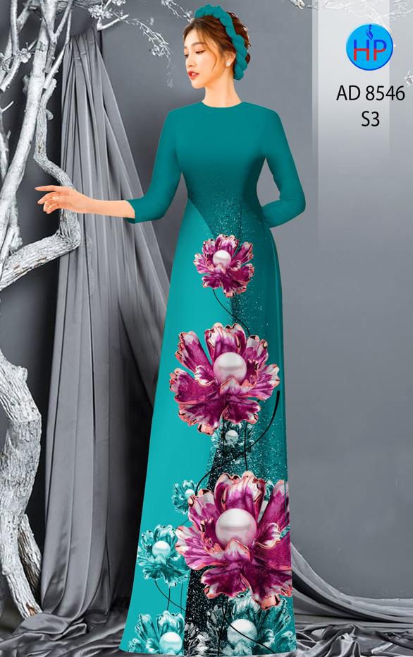Vải Áo Dài Hoa In 3D Mới Ra AD 8546 41 Vải Áo Dài Hoa In 3D Mới Ra AD 8546