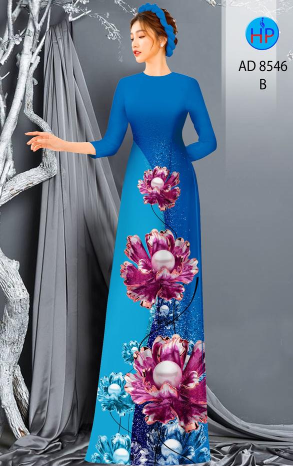 Vải Áo Dài Hoa In 3D Mới Ra AD 8546 42 Vải Áo Dài Hoa In 3D Mới Ra AD 8546