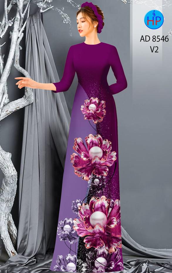 Vải Áo Dài Hoa In 3D Mới Ra AD 8546 52 Vải Áo Dài Hoa In 3D Mới Ra AD 8546