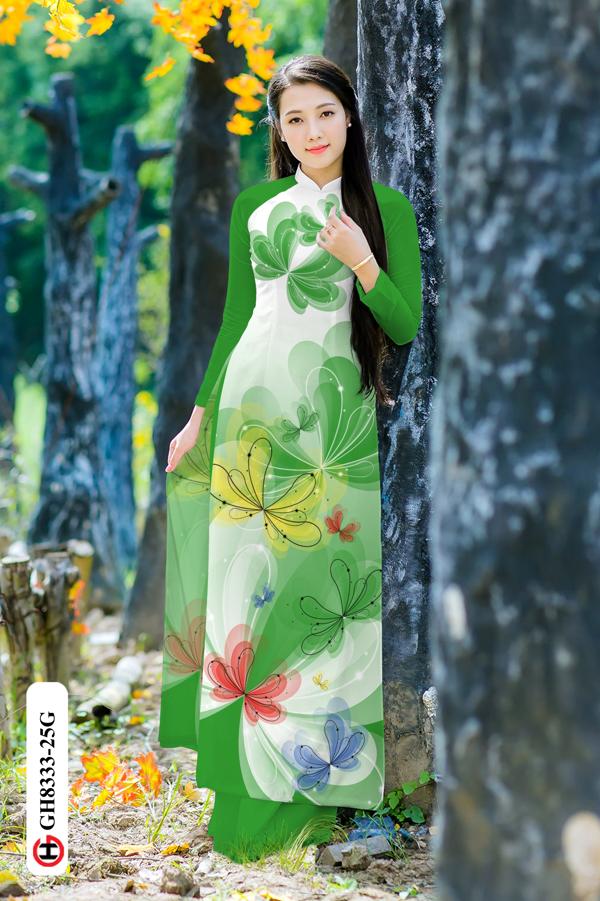 Vải Áo Dài Hoa In 3D Kiểu Mới AD GH8333 31 Vải Áo Dài Hoa In 3D Kiểu Mới AD GH8333