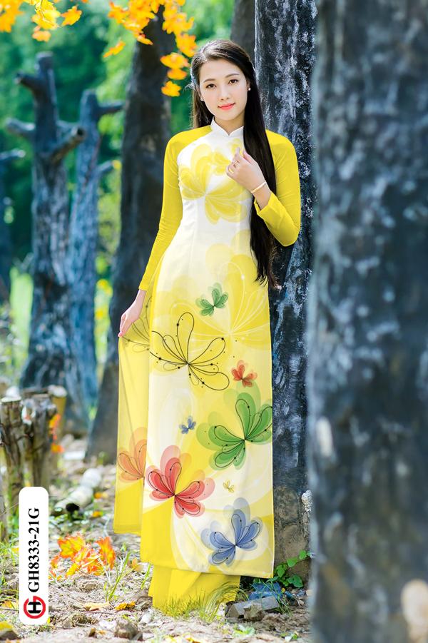 Vải Áo Dài Hoa In 3D Kiểu Mới AD GH8333 32 Vải Áo Dài Hoa In 3D Kiểu Mới AD GH8333