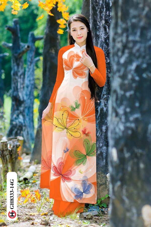 Vải Áo Dài Hoa In 3D Kiểu Mới AD GH8333 33 Vải Áo Dài Hoa In 3D Kiểu Mới AD GH8333