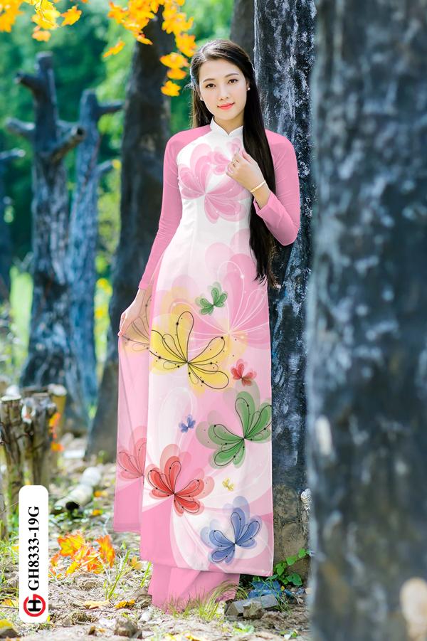 Vải Áo Dài Hoa In 3D Kiểu Mới AD GH8333 35 Vải Áo Dài Hoa In 3D Kiểu Mới AD GH8333