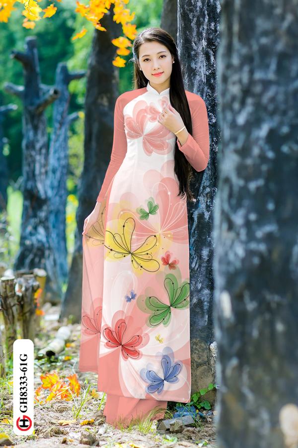 Vải Áo Dài Hoa In 3D Kiểu Mới AD GH8333 37 Vải Áo Dài Hoa In 3D Kiểu Mới AD GH8333