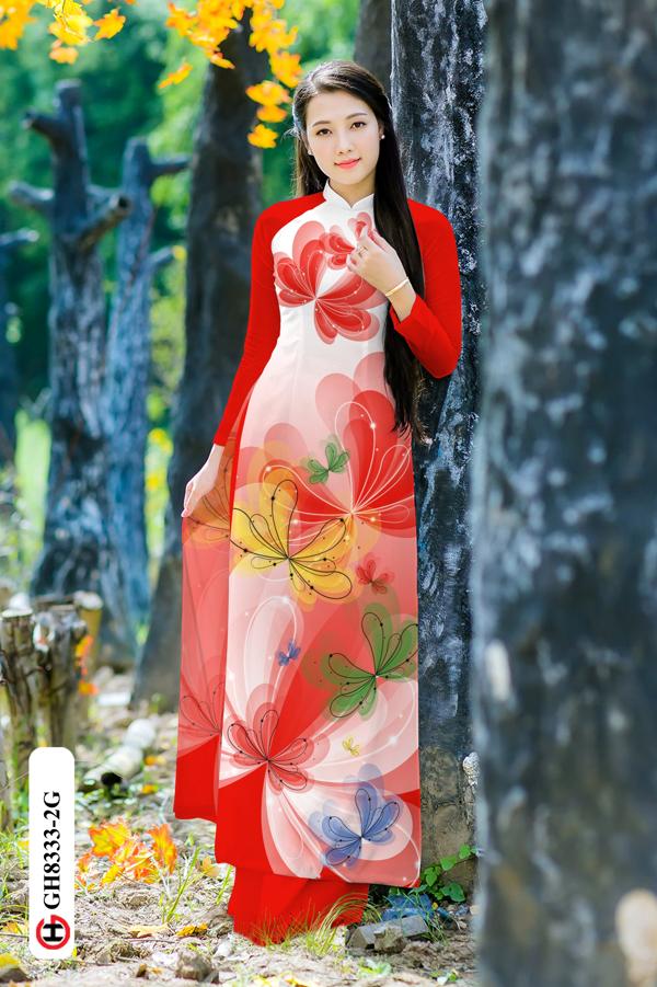 Vải Áo Dài Hoa In 3D Kiểu Mới AD GH8333 34 Vải Áo Dài Hoa In 3D Kiểu Mới AD GH8333