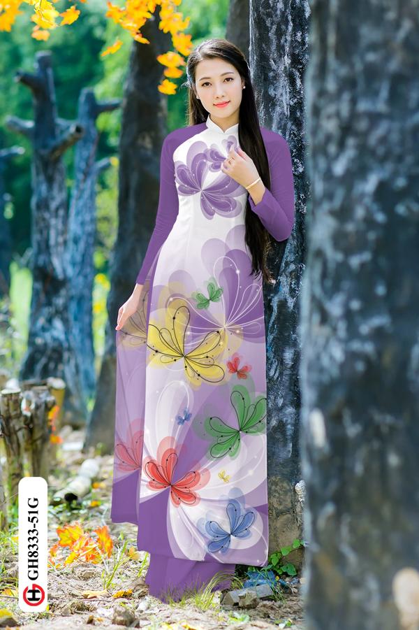 Vải Áo Dài Hoa In 3D Kiểu Mới AD GH8333 39 Vải Áo Dài Hoa In 3D Kiểu Mới AD GH8333
