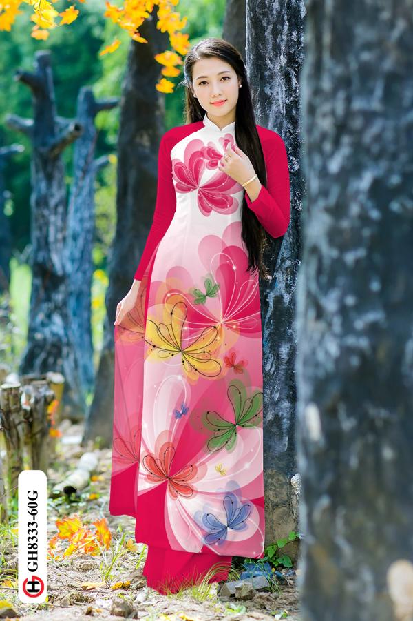 Vải Áo Dài Hoa In 3D Kiểu Mới AD GH8333 38 Vải Áo Dài Hoa In 3D Kiểu Mới AD GH8333