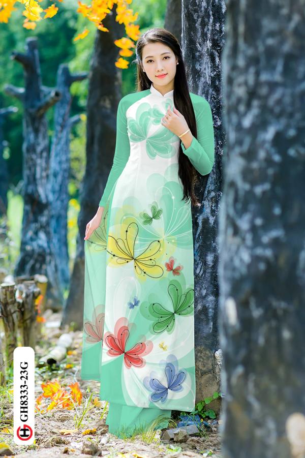 Vải Áo Dài Hoa In 3D Kiểu Mới AD GH8333 42 Vải Áo Dài Hoa In 3D Kiểu Mới AD GH8333
