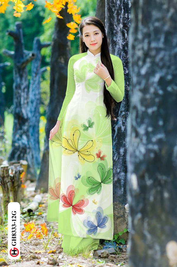 Vải Áo Dài Hoa In 3D Kiểu Mới AD GH8333 43 Vải Áo Dài Hoa In 3D Kiểu Mới AD GH8333