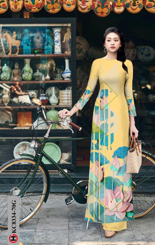 Vải Áo Dài Hoa Sen Độc Đáo AD KC8334