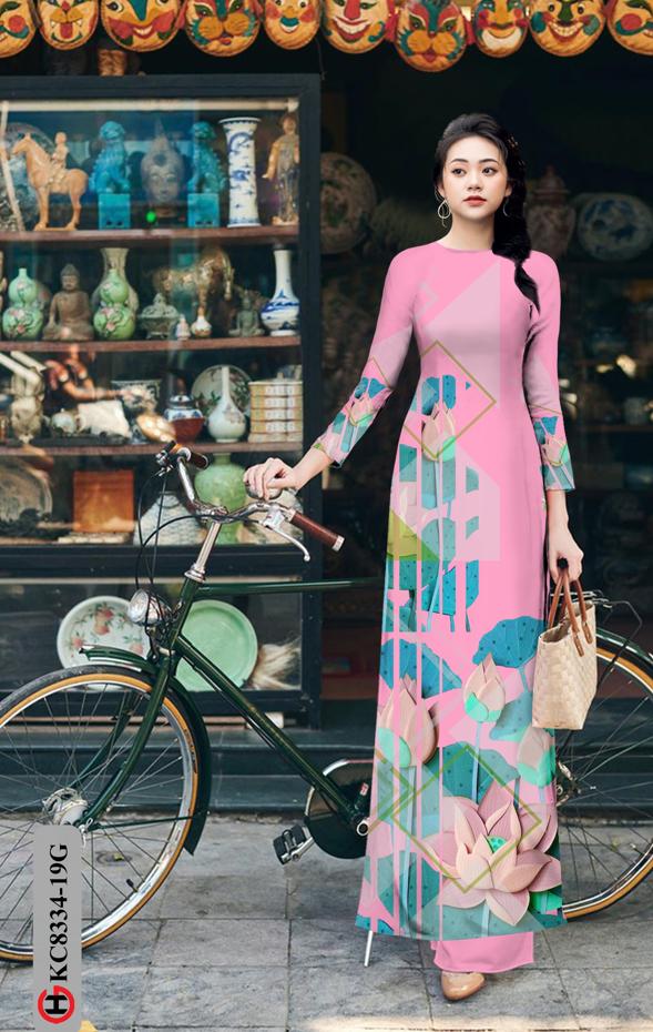 Vải Áo Dài Hoa Sen Độc Đáo AD KC8334
