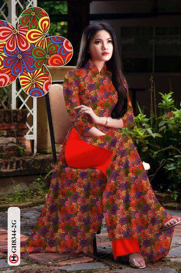 Vải Áo Dài Hoa Văn Vừa Ra AD GH8344 36 Vải Áo Dài Hoa Văn Vừa Ra AD GH8344