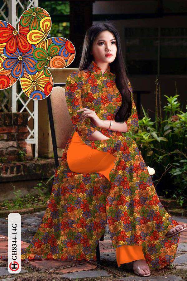 Vải Áo Dài Hoa Văn Vừa Ra AD GH8344 35 Vải Áo Dài Hoa Văn Vừa Ra AD GH8344