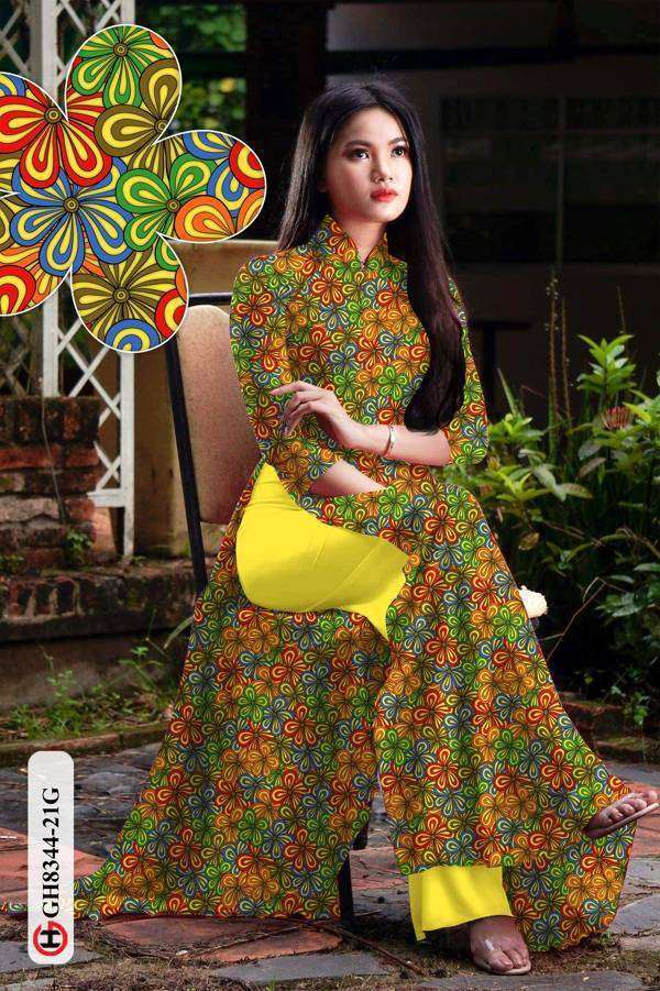 Vải Áo Dài Hoa Văn Vừa Ra AD GH8344 34 Vải Áo Dài Hoa Văn Vừa Ra AD GH8344