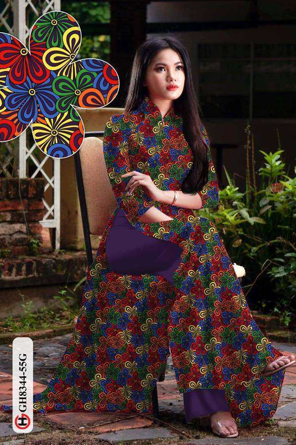 Vải Áo Dài Hoa Văn Vừa Ra AD GH8344 39 Vải Áo Dài Hoa Văn Vừa Ra AD GH8344