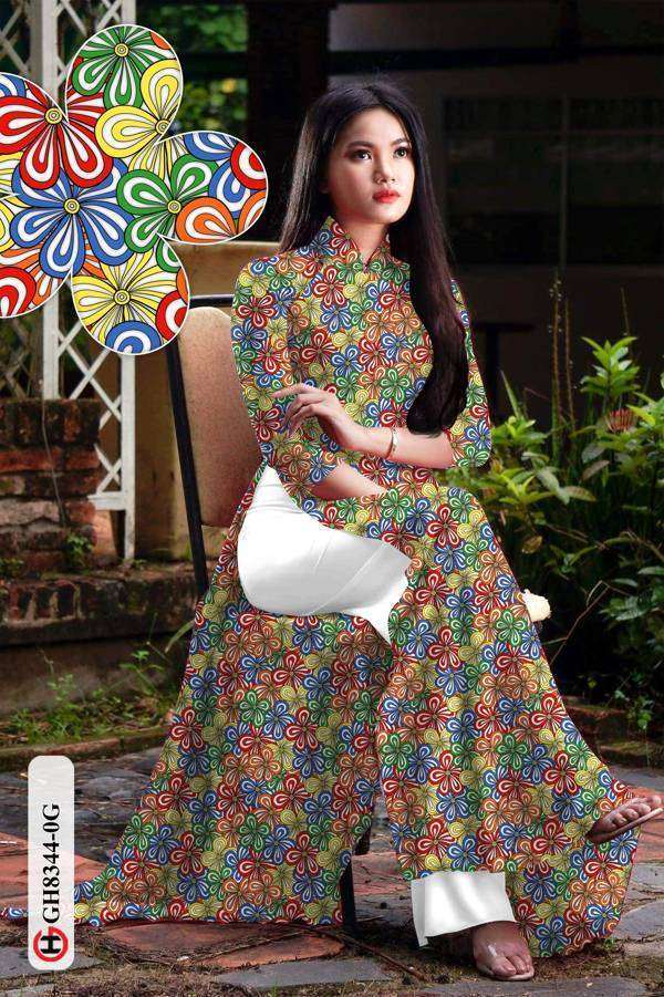 Vải Áo Dài Hoa Văn Vừa Ra AD GH8344 38 Vải Áo Dài Hoa Văn Vừa Ra AD GH8344
