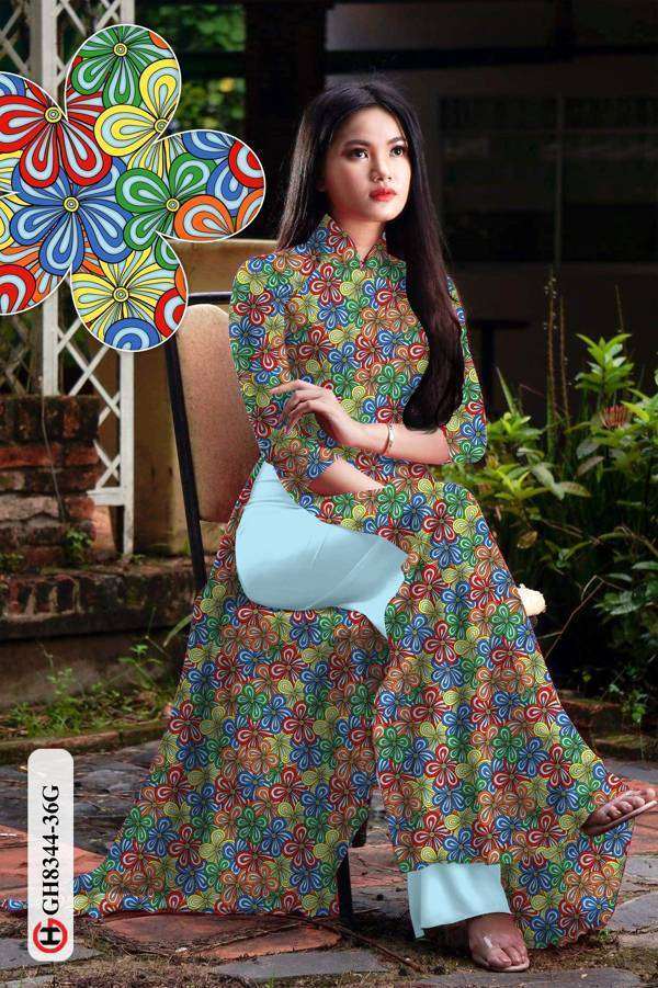 Vải Áo Dài Hoa Văn Vừa Ra AD GH8344 42 Vải Áo Dài Hoa Văn Vừa Ra AD GH8344