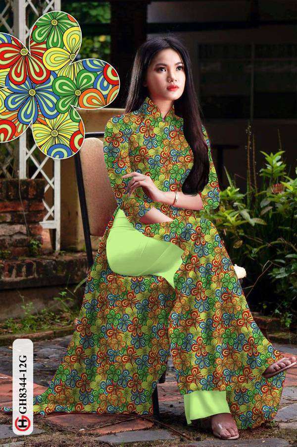 Vải Áo Dài Hoa Văn Vừa Ra AD GH8344 45 Vải Áo Dài Hoa Văn Vừa Ra AD GH8344