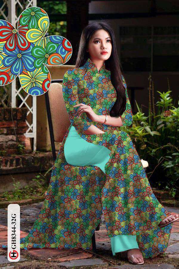 Vải Áo Dài Hoa Văn Vừa Ra AD GH8344 43 Vải Áo Dài Hoa Văn Vừa Ra AD GH8344