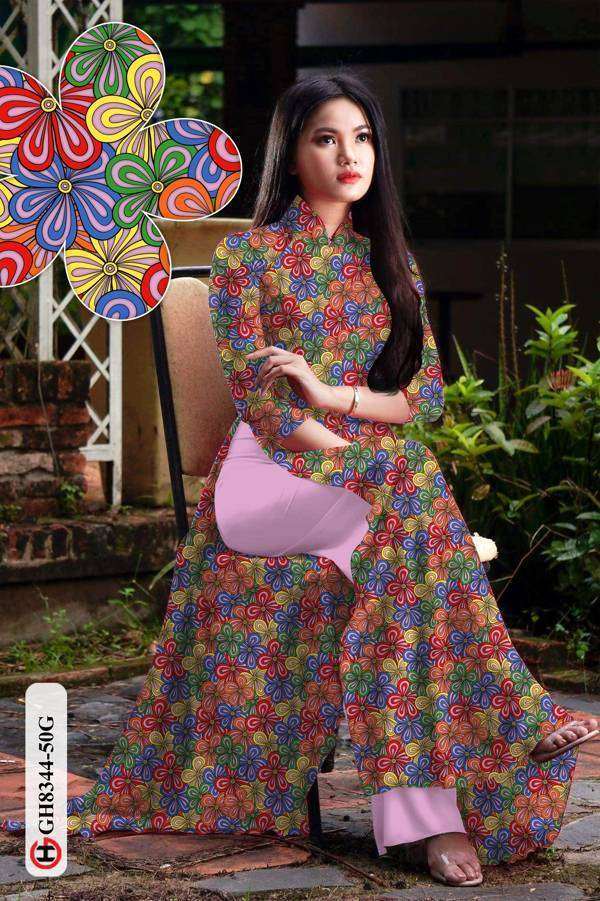 Vải Áo Dài Hoa Văn Vừa Ra AD GH8344 44 Vải Áo Dài Hoa Văn Vừa Ra AD GH8344